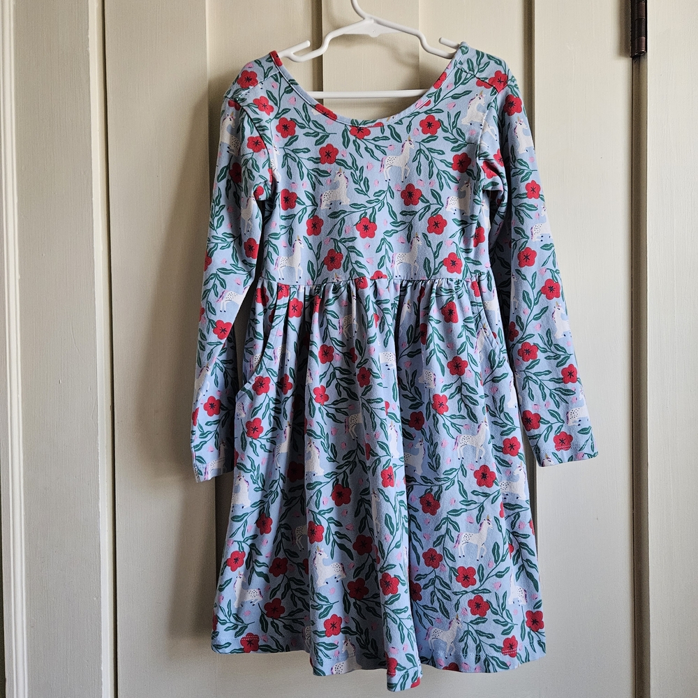 Hanna Andersson Blue Floral Kids Dress